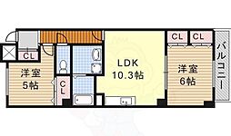 八熊曾七ハオス 2LDKの間取図画像