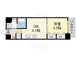 プラウランド堀田 1DKの間取図画像