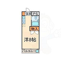 ジュネス瑞穂 ワンルームの間取図画像