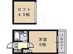 アーバンライフ荒江 1Kの間取図画像