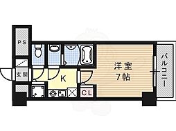 ヴィラマリオン 1Kの間取図画像
