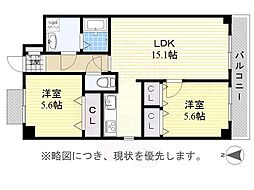 ハイエストマンション金山 2LDKの間取図画像