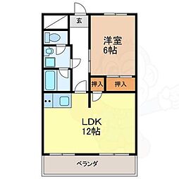 ヴィラ・フローラ 1LDKの間取図画像