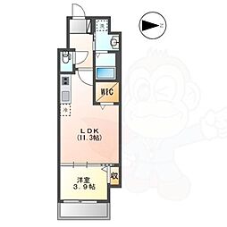 グランソレイユ大須白川 1LDKの間取図画像