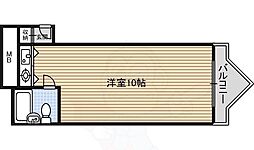 栄マンションS棟 ワンルームの間取図画像