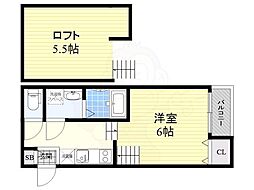 ハーモニーテラス切戸町 1Kの間取図画像