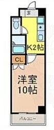 カーサ新栄 1Kの間取図画像