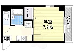 タウンコートオーク 1Kの間取図画像
