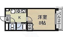 リバーエイト南分 1Kの間取図画像