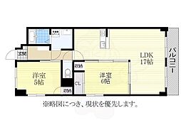 シャンボール近藤 2LDKの間取図画像