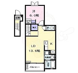 カーサベーネ 1LDKの間取図画像