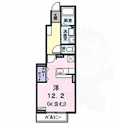 レジデンスフジ 1Kの間取図画像