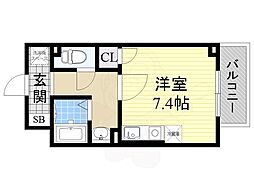 Prendre2 1Kの間取図画像