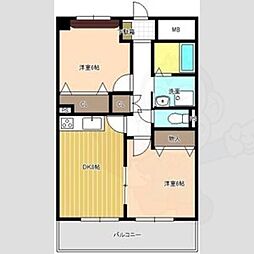 ジャルダン新栄 2DKの間取図画像