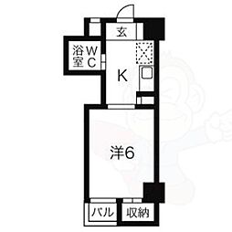 露橋ロイヤルハイツ 1Kの間取図画像