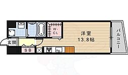 ベルドミール橘 ワンルームの間取図画像
