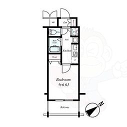 プレサンス新栄リミックス 1Kの間取図画像
