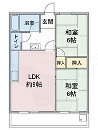 コーポ小菅 2LDKの間取図画像