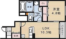 プリムローズM 1LDKの間取図画像
