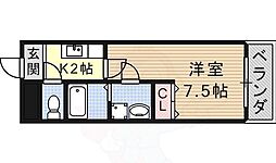 プリミエール八幡 1Kの間取図画像