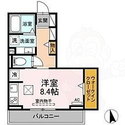 ラフィネ港明 ワンルームの間取図画像
