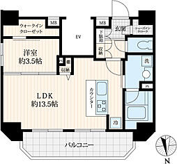 Log御徒町 1LDKの間取図画像