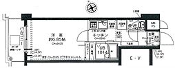 ヴェローナ白金 1Kの間取図画像