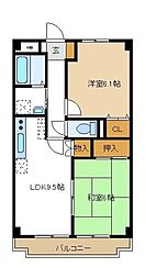 マアムコート 4階2LDKの間取り