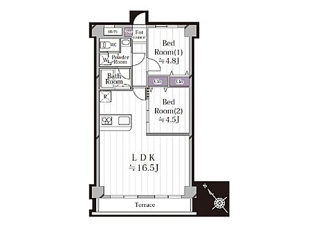2LDK 間取り