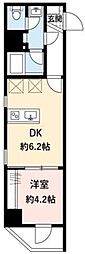 プレスタンテウィステリア 1DKの間取図画像
