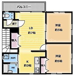 メゾントーコー 3階2LDKの間取り