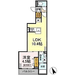セレスティア皿沼 302 3階1LDKの間取り