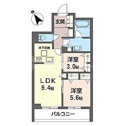 ルル・アルエット 2LDKの間取図画像