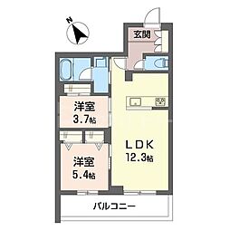 ルル・アルエット 2LDKの間取図画像