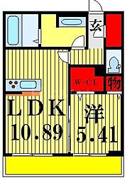 グランテージ 1階1LDKの間取り