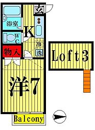 赤毛のアン 2階1Kの間取り