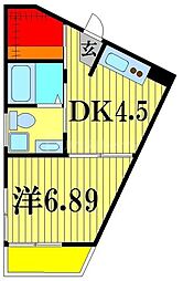 ヴェスパーマティーニ亀有 1階1DKの間取り