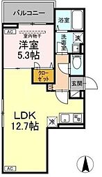 セレスティア南花畑IV 1LDKの間取図画像