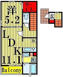 ラフレシール 1LDKの間取図画像