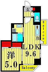 メゾンカルムNO2 1LDKの間取図画像