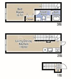 コパン扇大橋BASE 1LDKの間取図画像