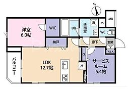 SPコート興野 1SLDKの間取図画像