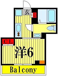 カーサ梅島 1Kの間取図画像