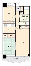 第6ヒカリマンション 2LDKの間取図画像