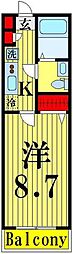 アーバハイツ扇大橋 1Kの間取図画像