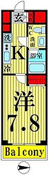 RisingPlace西新井 1Kの間取図画像