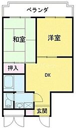 メゾンコム 2DKの間取図画像