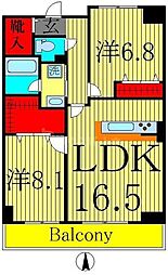 ロイヤルパークスシーサー 2LDKの間取図画像