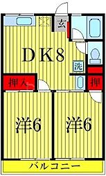 シティハイムアバンテ 2DKの間取図画像