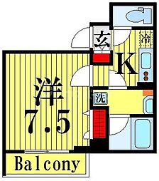 AZEST梅島 1Kの間取図画像